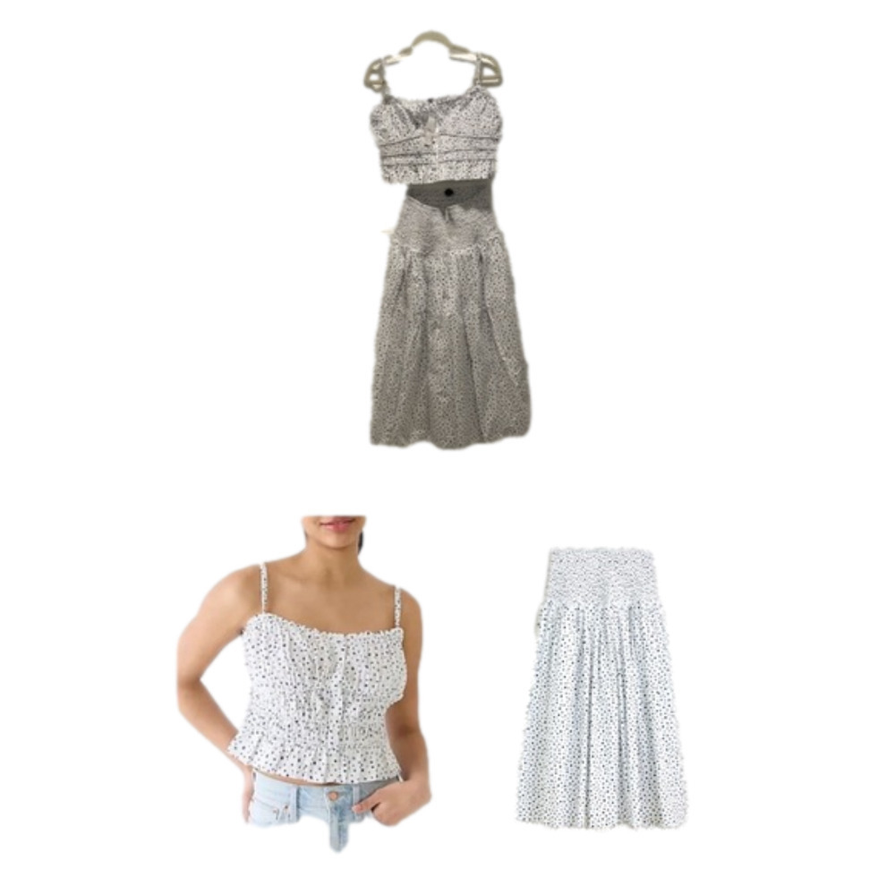 NWT J Crew Two Piece Set in white and blue